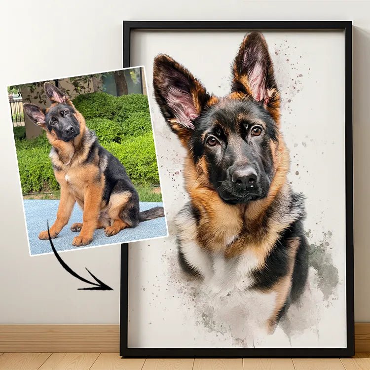 Watercolor – Pet Lenticular Portrait - Lenticular Paw