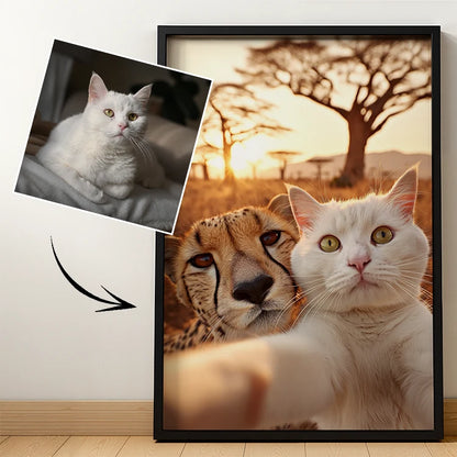 Selfie en la pradera: retrato lenticular de mascota