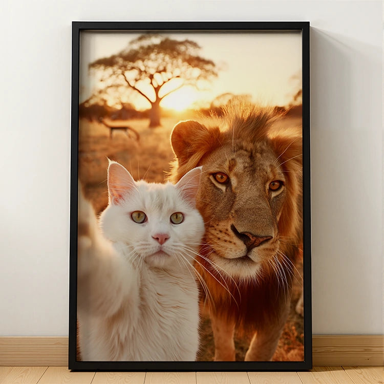 Selfie en la pradera: retrato lenticular de mascota