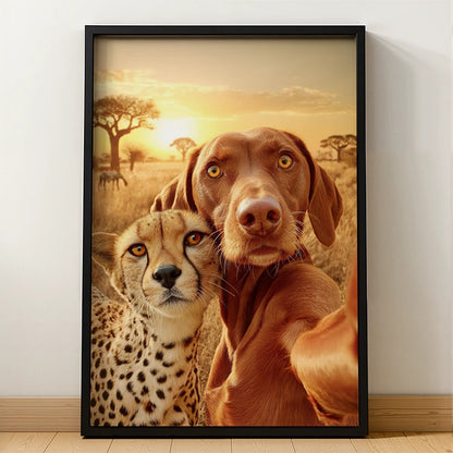 Selfie en la pradera: retrato lenticular de mascota