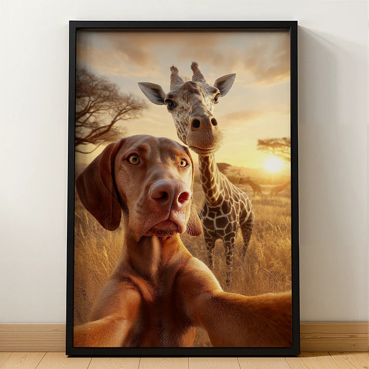 Selfie en la pradera: retrato lenticular de mascota