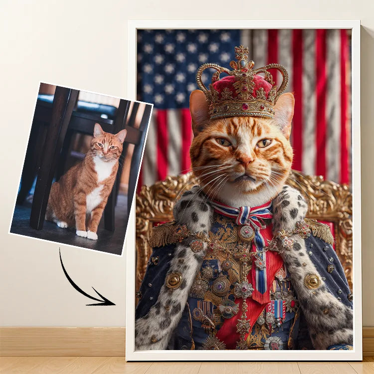 Rey - Retrato lenticular de mascota