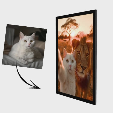 Selfie en la pradera: retrato lenticular de mascota