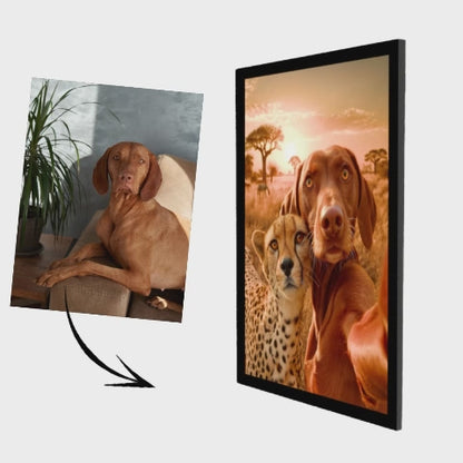 Selfie en la pradera: retrato lenticular de mascota