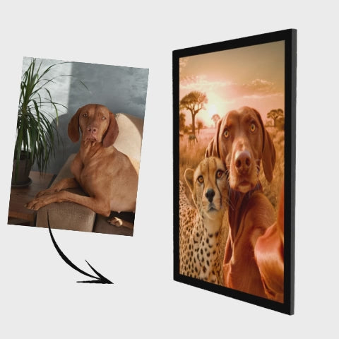 Selfie en la pradera: retrato lenticular de mascota