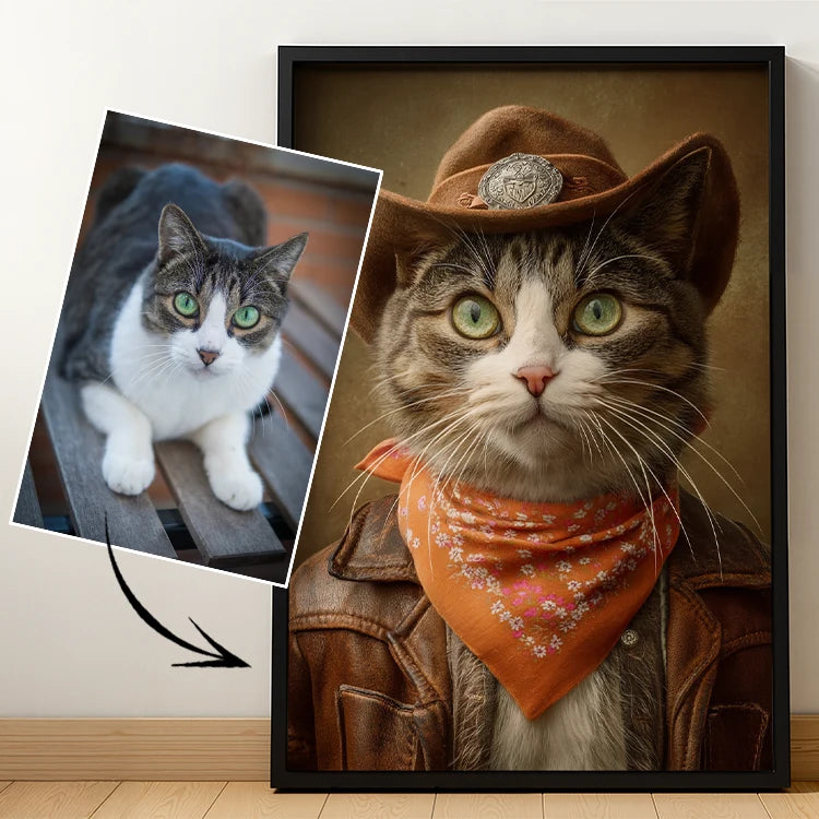 Western Cowboy – Pet Lenticular Portrait